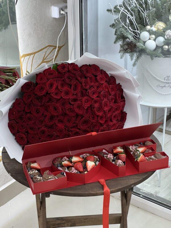 Комбо с букетом из 101 розы❤
